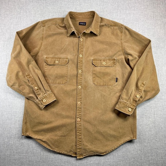 Patagonia Other - VTG 90s Patagonia Heavy Twill Canvas Work Shirt Men XL XXL Brown Utility Gorp